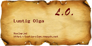 Lustig Olga névjegykártya